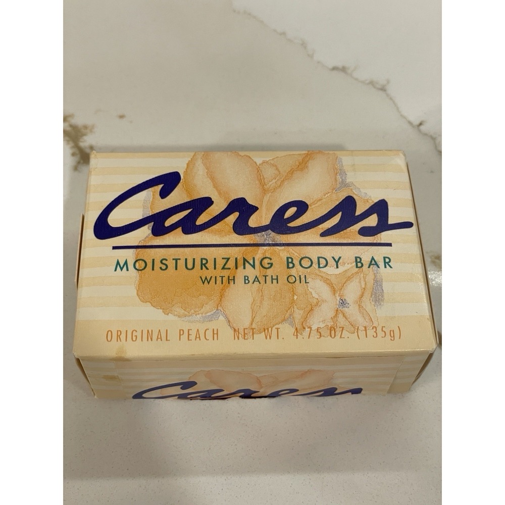 Vintage Caress‎ Original Peach Moisturizing Body Bar Soap Bath Oil 4.75 oz 1993